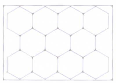 Hexagon  LED  apgaismojums  6500K , 220V , 243,5 x 366 cm