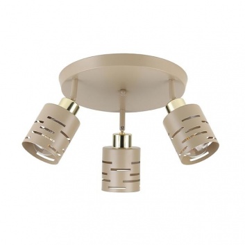 Griestu  lampa  3xE27 Elen  regulējama , bēša+zelta , apaļa