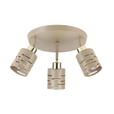 Griestu  lampa  3xE27 Elen  regulējama , bēša+zelta , apaļa