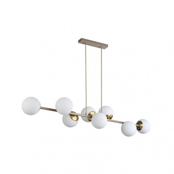 8xE27 Bali-12 piekaramā lampa , 120 cm , bēša+zelta