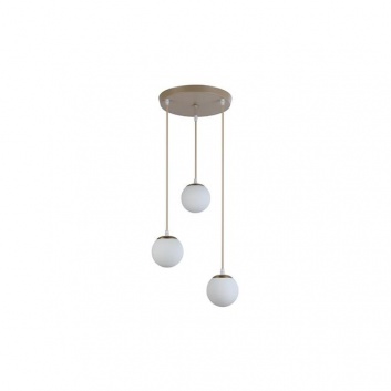 3xE27  Bali-12  piekaramā  lampa  50 cm , bēša+zelta , apaļa
