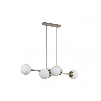 6xE27  Bali-12  piekaramā  lampa , 90 cm , bēša+zelta