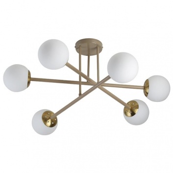 LED  lustra  6xE27  Bali-12 , 74cm , bēša+zelta
