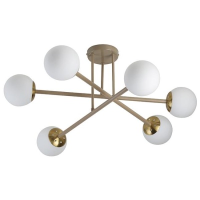 LED  lustra  6xE27  Bali-12 , 74cm , bēša+zelta