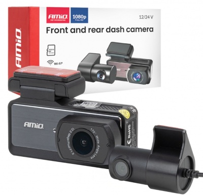 Priekšējais  un  aizmugurējais  videoreģistrators ,1K, WLAN ,256 GB, WIFI, Full HD, AMIO-04799