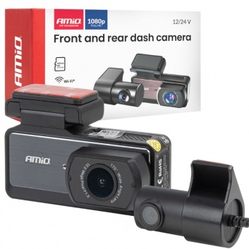 Priekšējais  un  aizmugurējais  videoreģistrators ,1K, WLAN ,256 GB, WIFI, Full HD, AMIO-04799