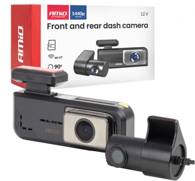 Priekšējais  un  aizmugurējais  videoreģistrators , 2K + 1K , WLAN , 512 GB , WIFI , Full HD , AMIO-04800