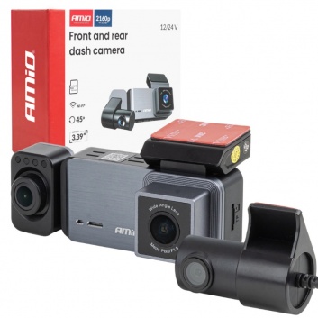 Priekšējais  un  aizmugurējais  videoreģistrators, 4K + 1K + 2K ,WLAN, WIFI, UHD, 512 GB, AMIO-04802