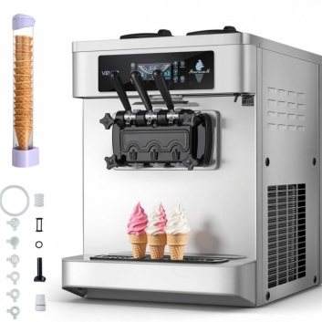 VEVOR  komerciālā  saldējuma  mašīna, 20–28 l/h  ražība, 2200 W
