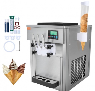 VEVOR  komerciālā  saldējuma  mašīna, 21 QT/H ražība, 1800W