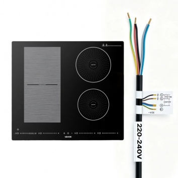 VEVOR  indukcijas  virsma  60 cm  4 degļi  220V 7200W