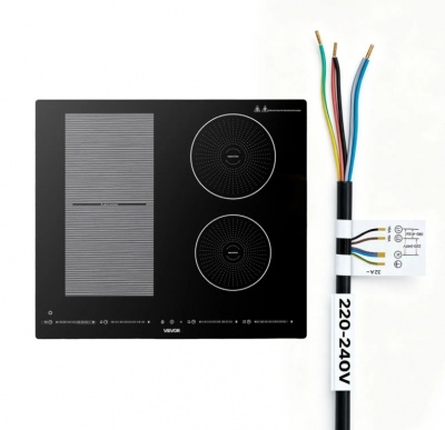 VEVOR  indukcijas  virsma  60 cm  4 degļi  220V 7200W