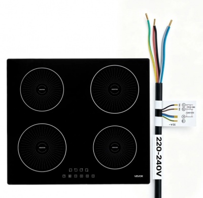 VEVOR  indukcijas  virsma  60 cm  4 degļi , 220V , 7000W