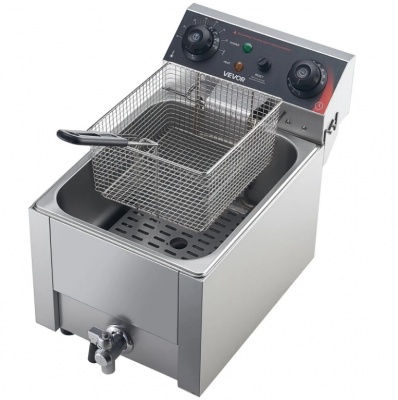 VEVOR  komerciālais  elektriskais  fritieris , eļļas  filtrācijas  uzlabojums, 6,8 l  eļļas  ietilpība, 2500 W
