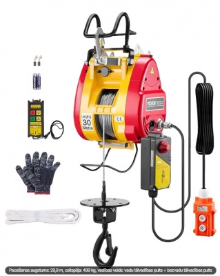 VEVOR  2-in-1  elektriskā  pacēlāja  vinča, celtspēja  500kg , 1800 W