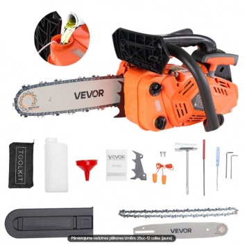 VEVOR  25 cm³  benzīna  ķēdes  zāģis, 12 collu , 1,02 ZS