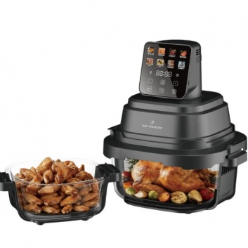 Just  Perfecto  JP-AF4GL: Pārnēsājama  stikla  gaisa  fritētava - 1,5 l + 4 l