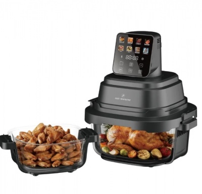 Just  Perfecto  JP-AF4GL: Pārnēsājama  stikla  gaisa  fritētava - 1,5 l + 4 l