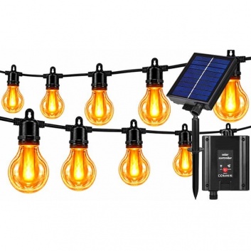 Saules  enerģijas  LED  virtene  11,5 m  20x LED  G50  ar  liesmas  efektu