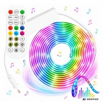 Neon  led  lenta  10 m  rgb , bluetooth  lietošanas  programma , tālvaldības  pults , āra  un  iekštelpu  lietošanai , ūdensizturīga