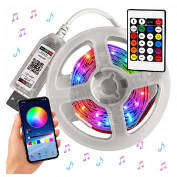 Led  lenta  5 m  rgb  bluetooth , tālvadības  pults