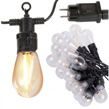 LED  virtene , 230V , 20m , 20x E27 , 2700K