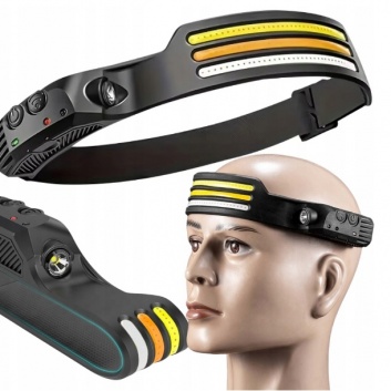 LED  galvas  lukturis  ar  USB  un  kustību  sensoru, 3 led  joslas