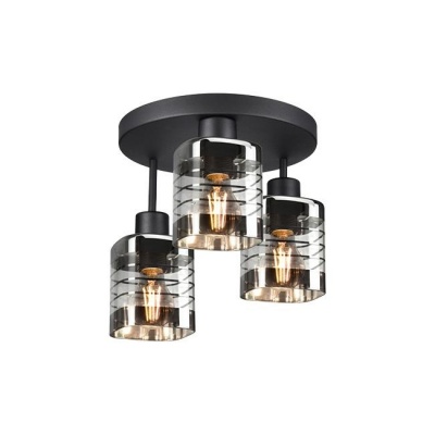 3xE27  LED  Senti  melna , apaļa  griestu  lampa