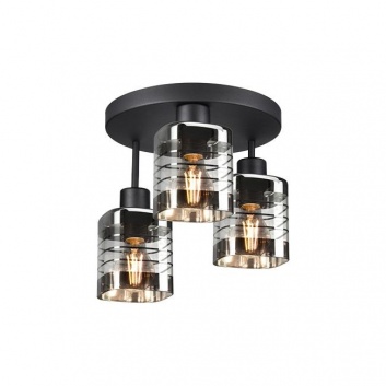 3xE27  LED  Senti  melna , apaļa  griestu  lampa