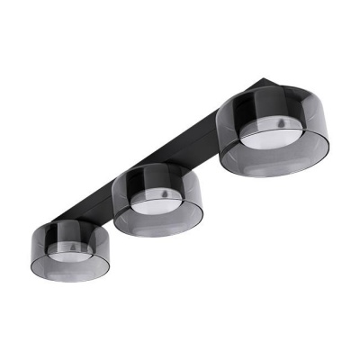 3xGX53  LED  spīdīga  griestu  lampa  matēta, melna