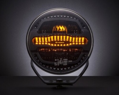 LED  tālo  gaismu  papildlukturis  ar  dinamisku  divu  gabarītgaismu  un  brīdinājuma  gaismu, 7 collas