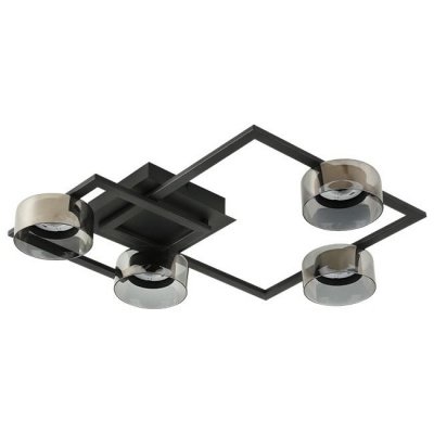 LED  lustra  4xGX53  spīdīga , kūpināta , melna