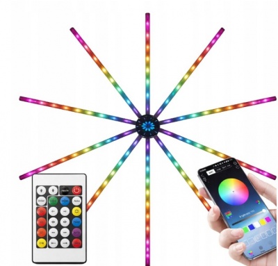 Rgb  led  uguņošanas  lampa  ar  lietotni  un  tālvadības  pulti – pašlīmējošs  pasākuma  dekors