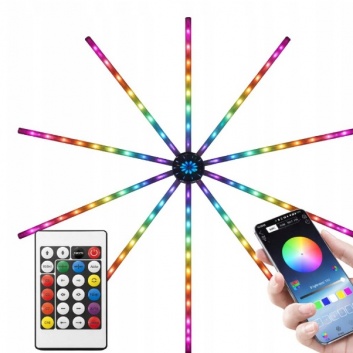 Rgb  led  uguņošanas  lampa  ar  lietotni  un  tālvadības  pulti – pašlīmējošs  pasākuma  dekors