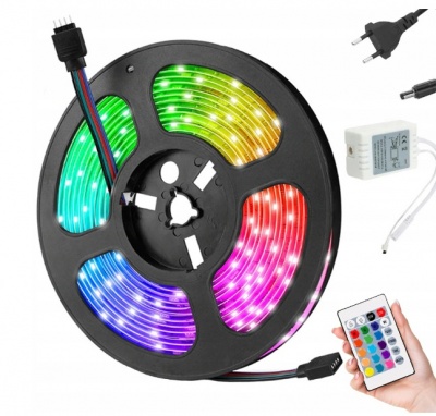 Led  5050  RGB  4,5 m ūdensizturīgs lentas  komplekts