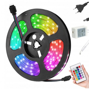 Led  5050  RGB  4,5 m ūdensizturīgs lentas  komplekts