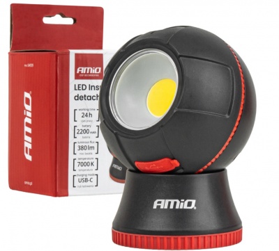 Noņemama  LED  lodveida  lampa  inspekcijai  4 W  COB , 2200 mAh  AMIO-04939