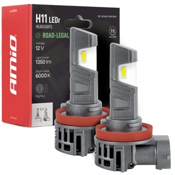LED  priekšējie  lukturi  ar  ceļu  satiksmes  apstiprinājumu  R37 , E-MARK , H11 , PnP FAN , 18W  AMIO-05120