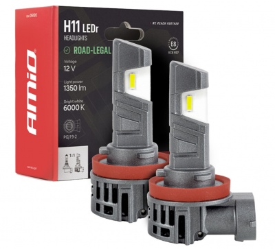 LED  priekšējie  lukturi  ar  ceļu  satiksmes  apstiprinājumu  R37 , E-MARK , H11 , PnP FAN , 18W  AMIO-05120