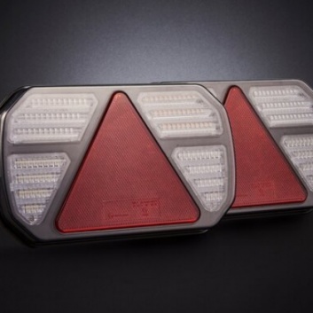 LED  aizmugurējie  kombinētie  lukturi  ar  magnētu, 12–24 V, pāris, 7,5 m  kabelis