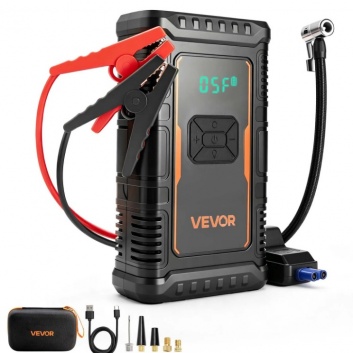 VEVOR  palaišanas  ierīce  ar  gaisa  kompresoru, 1600A , 6,0 l benzīna / 3,0 l dīzeļdegvielas  dzinējiem, 150 PSI